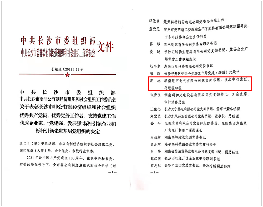 龐林同志榮獲長沙市委組織部 “優秀黨務工作者”稱號 龐林同志榮獲長沙市委組織部 “優秀黨務工作者”稱號